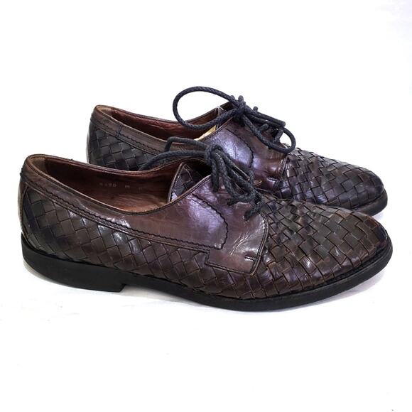 Vtg Bragano by Cole Haan | Woven Leather Lace Up Loafer Oxfords - Picture 1 of 12